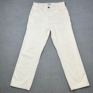 Rhythm Mens Carpenter Pants 32 Cream Off White Herringbone Utility Workwear